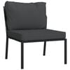 vidaXL 6 Piece Garden Lounge Set with Grey Cushions Steel