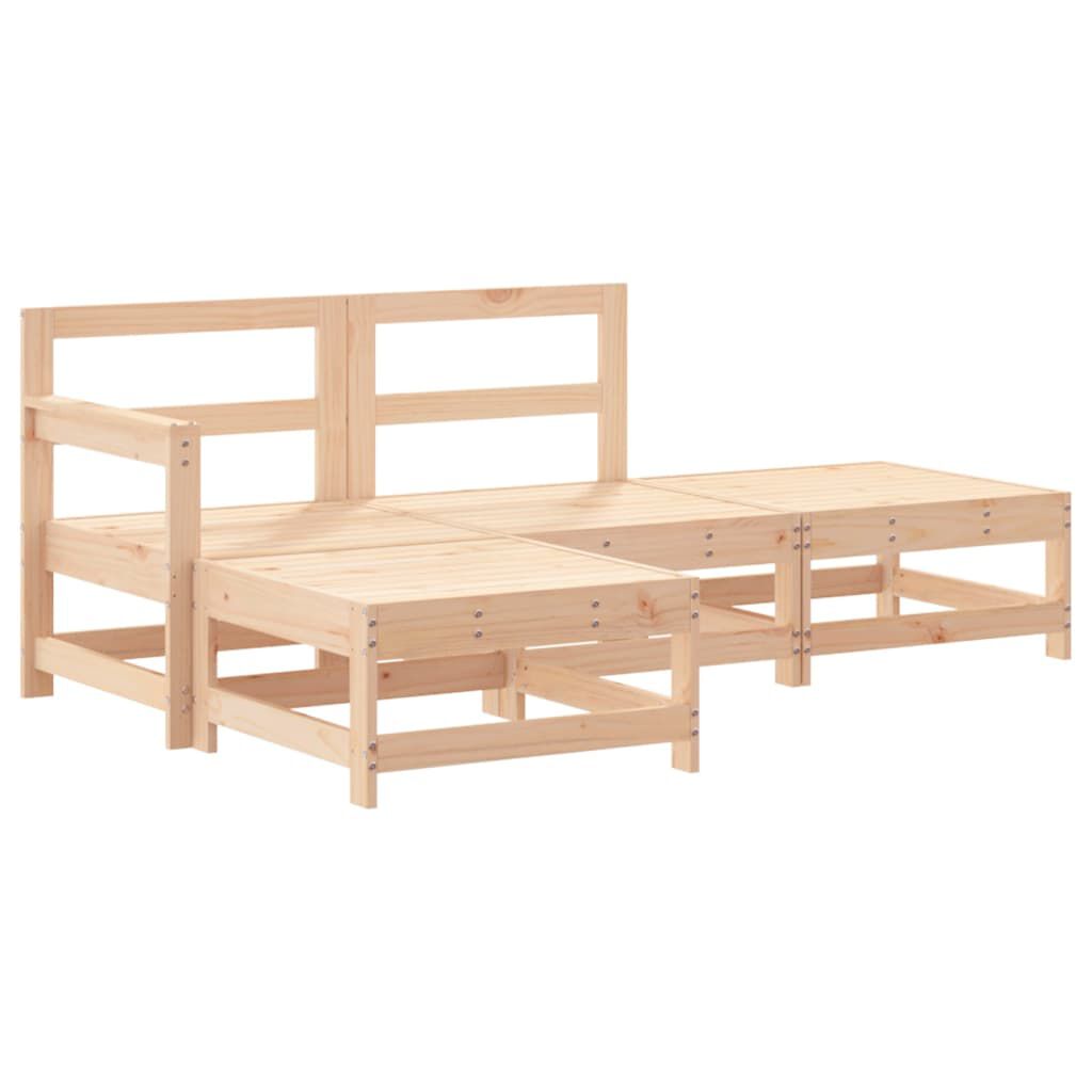 vidaXL 4 Piece Garden Lounge Set Solid Wood Pine