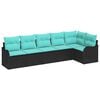 vidaXL Garden Sofa Set Black Poly Rattan