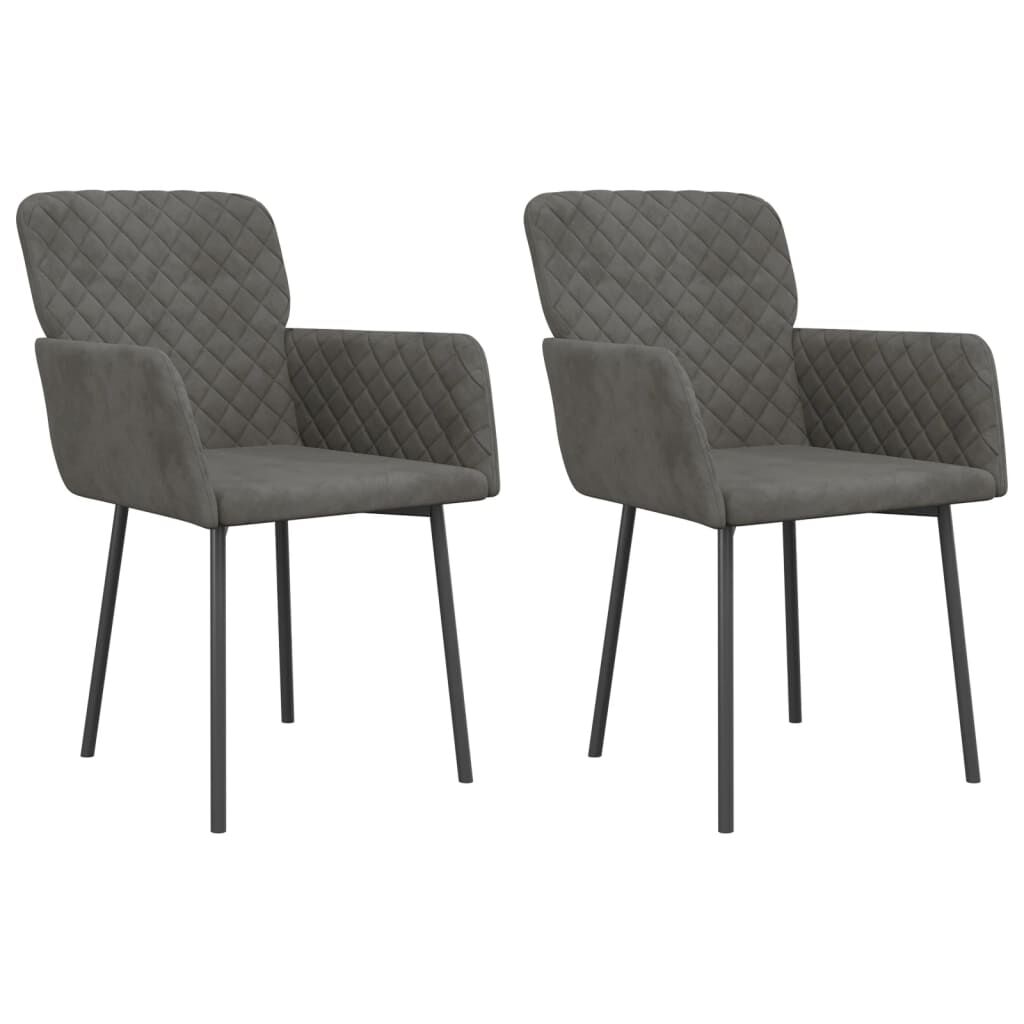 vidaXL Dining Chairs 2 pcs Dark Grey Velvet