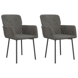 vidaXL Dining Chairs 2 pcs Dark Grey Velvet