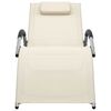vidaXL Sun Lounger Textilene Cream and Grey
