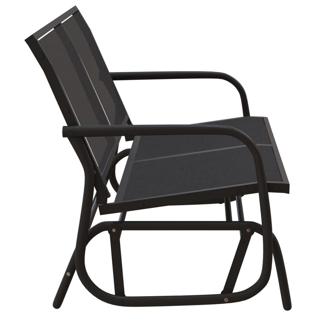 vidaXL Garden Glider Bench Black 120.5x76x86.5 cm Textilene&Steel