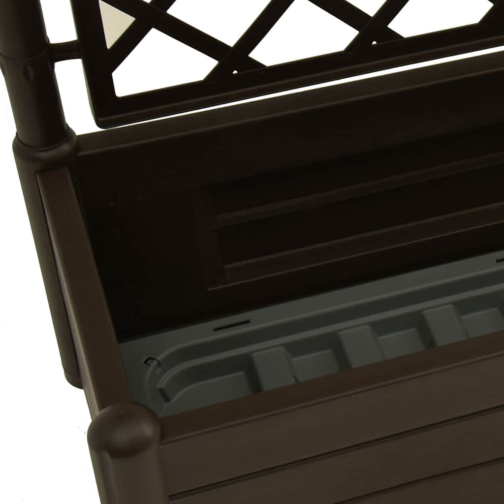 vidaXL Garden Planter with Trellis 100x43x142 cm PP Mocha