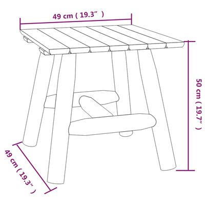vidaXL Side Table 49x49x50 cm Solid Wood Spruce