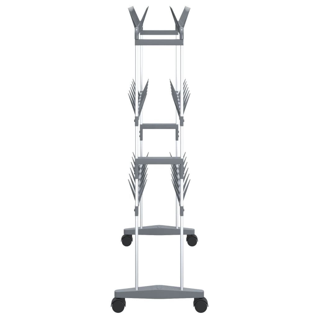 vidaXL Shoe Rack with Wheels Silver 66x27x100 cm