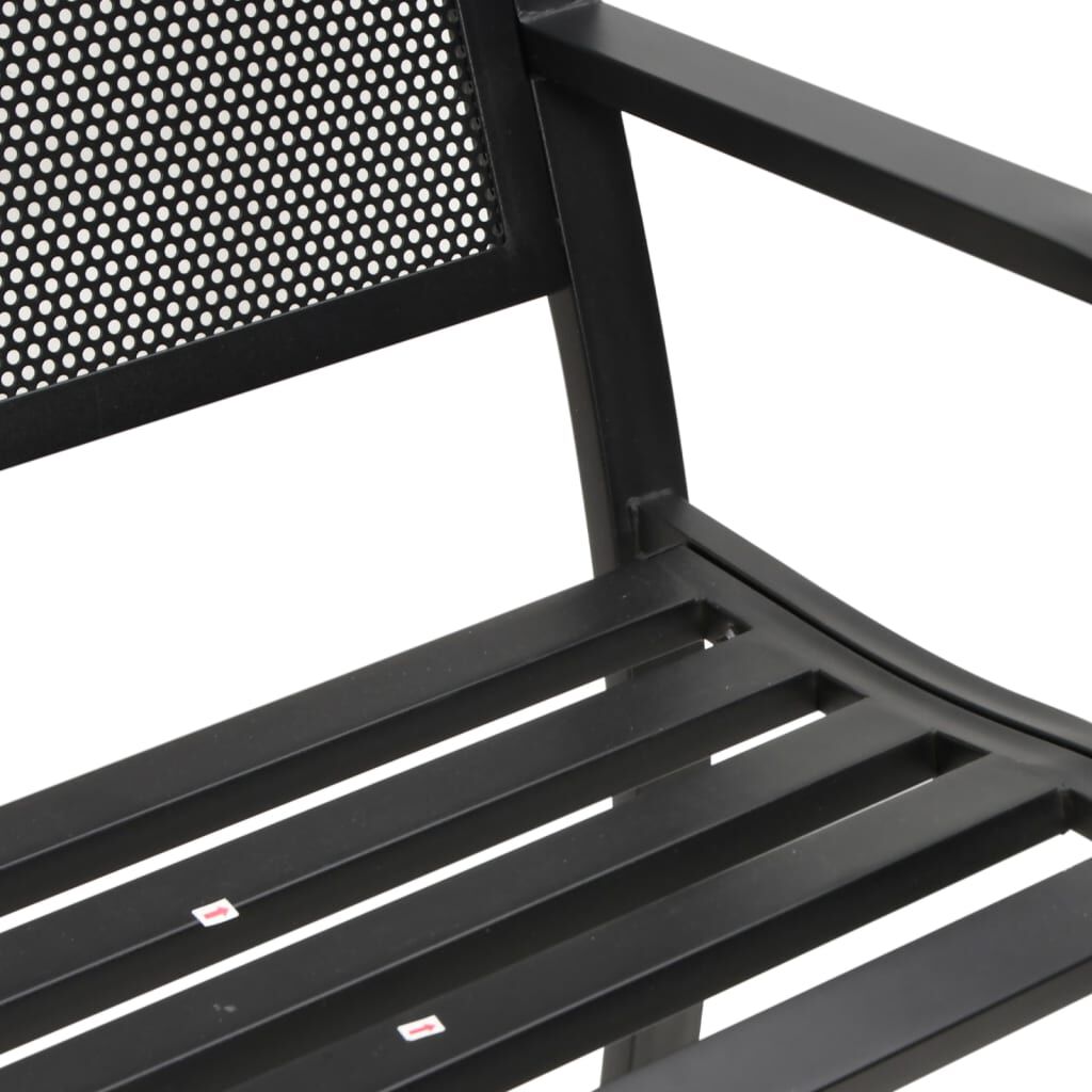 vidaXL Garden Bench 119 cm Black Steel
