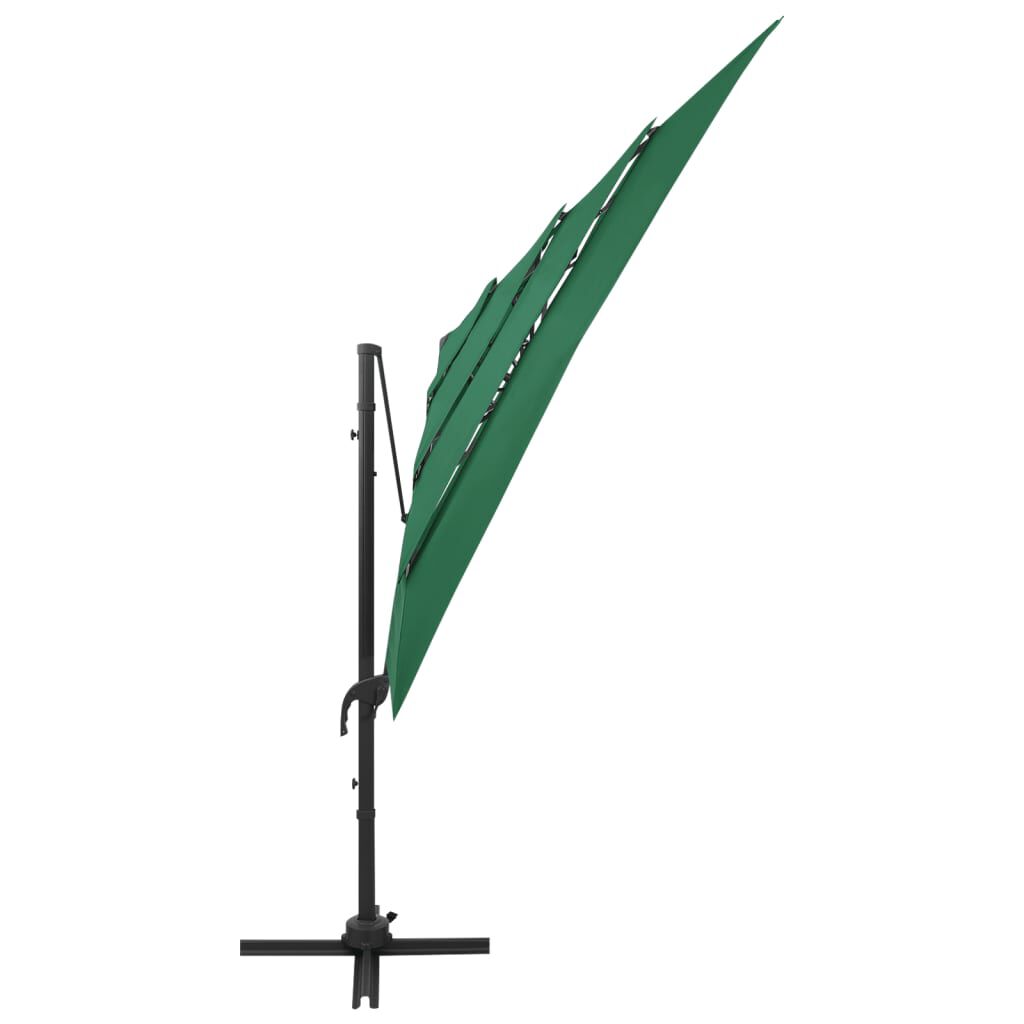 vidaXL 4-Tier Garden Parasol with Aluminium Pole Green 250x250 cm