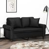 vidaXL 2-Seater Sofa with Throw Pillows Black 120 cm Faux Leather