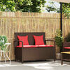 vidaXL Garden Storage Bench with Cushion Brown Poly Rattan