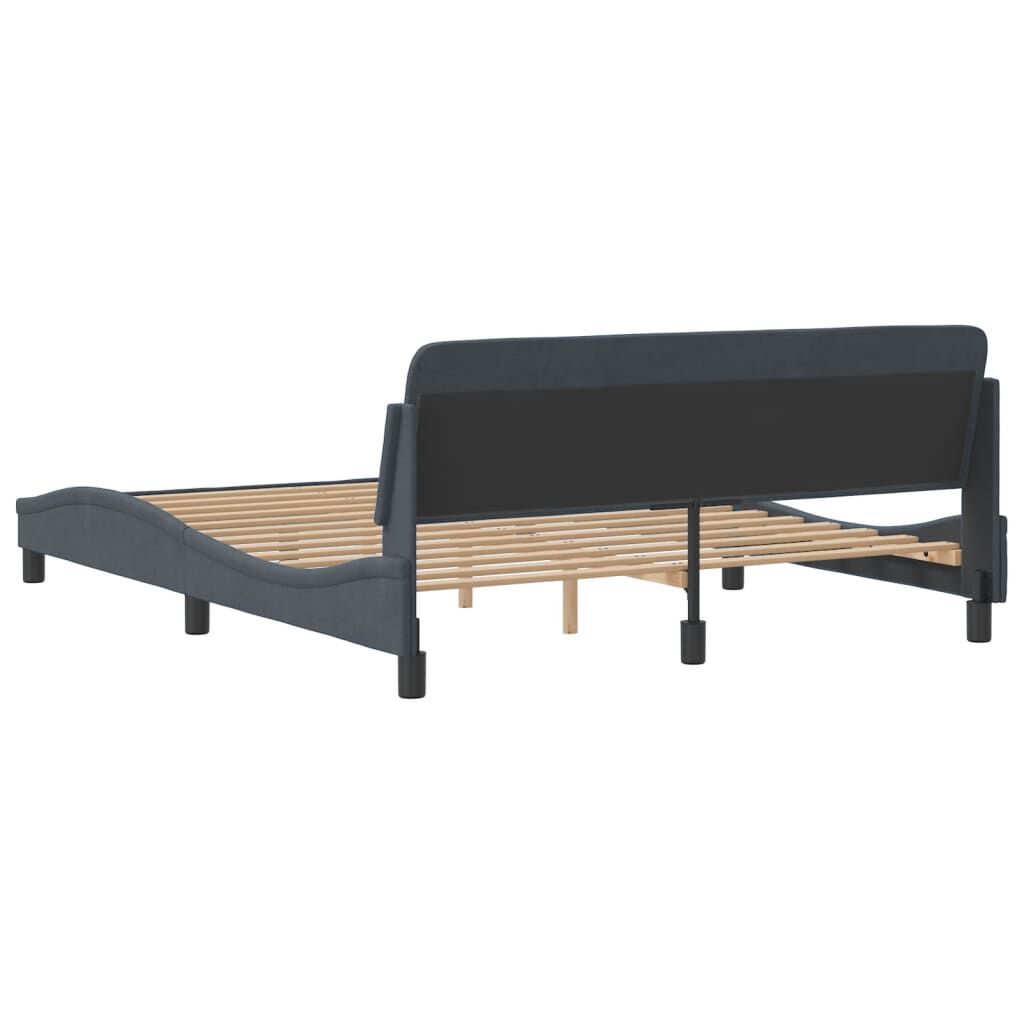 vidaXL Bed Frame without Mattress Dark Grey 152x203 cm Queen Velvet