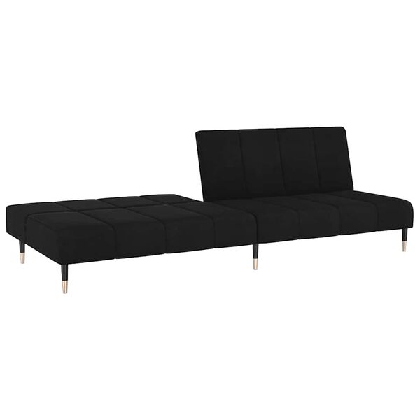 vidaXL 2-Seater Sofa Bed Black Velvet