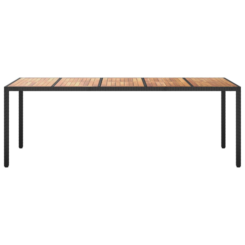 vidaXL Garden Table Black 250x100x75 cm Poly Rattan