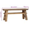 vidaXL Bench Mixed Recycled Wood and Solid Teak 100x28x43 cm