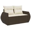 vidaXL 9 Piece Garden Sofa Set with Cushions Brown Poly Rattan