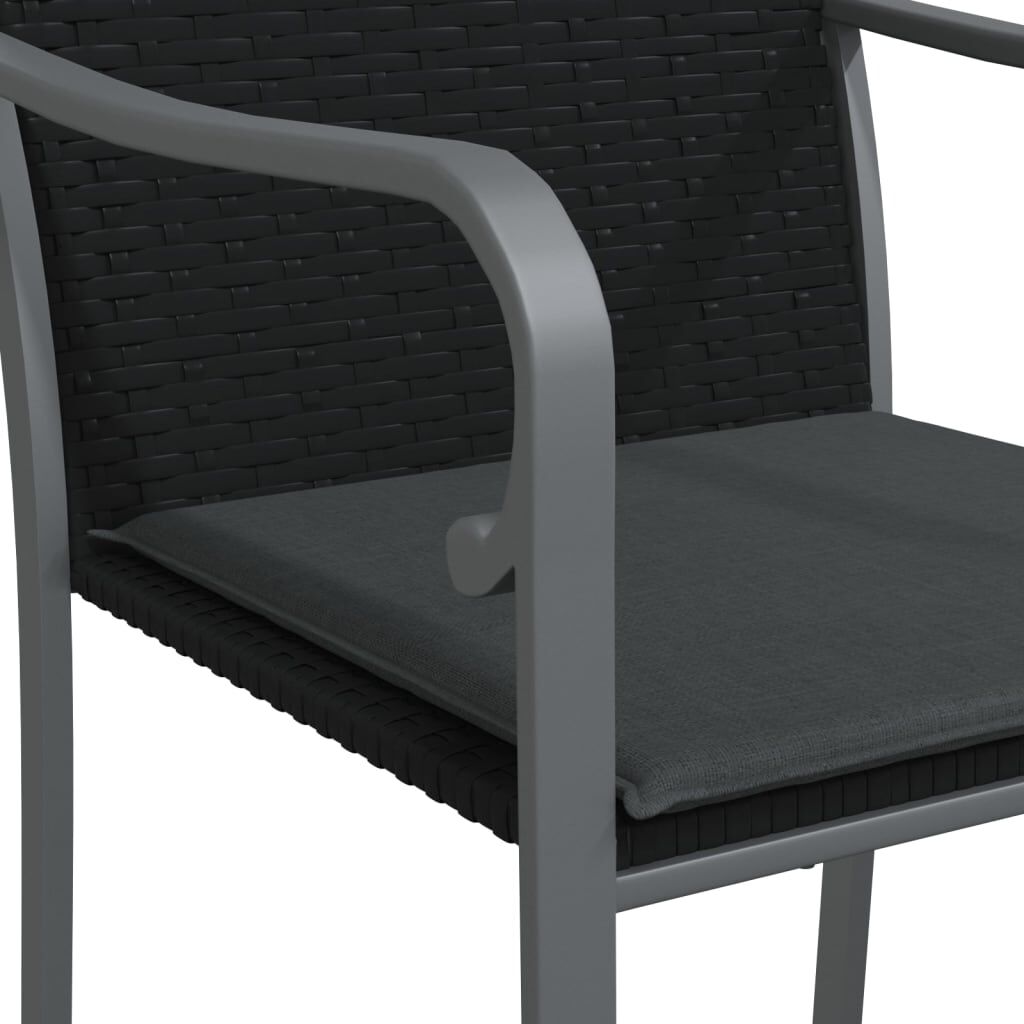 vidaXL 5 Piece Garden Dining Set with Cushions Poly Rattan and Steel