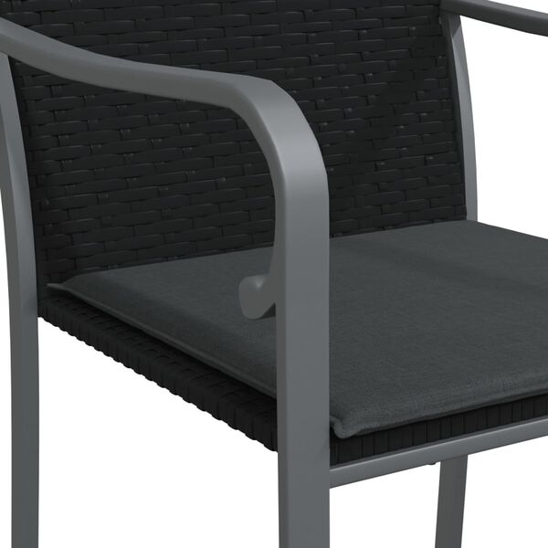vidaXL 5 Piece Garden Dining Set with Cushions Poly Rattan and Steel
