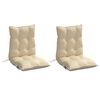 vidaXL Lowback Chair Cushions 2 pcs Beige Oxford Fabric