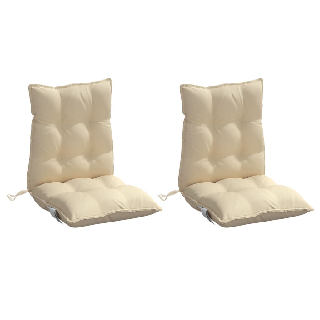 vidaXL Lowback Chair Cushions 2 pcs Beige Oxford Fabric