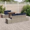 vidaXL Garden Dining Set with Cushion 6 pcs Grey and Navy