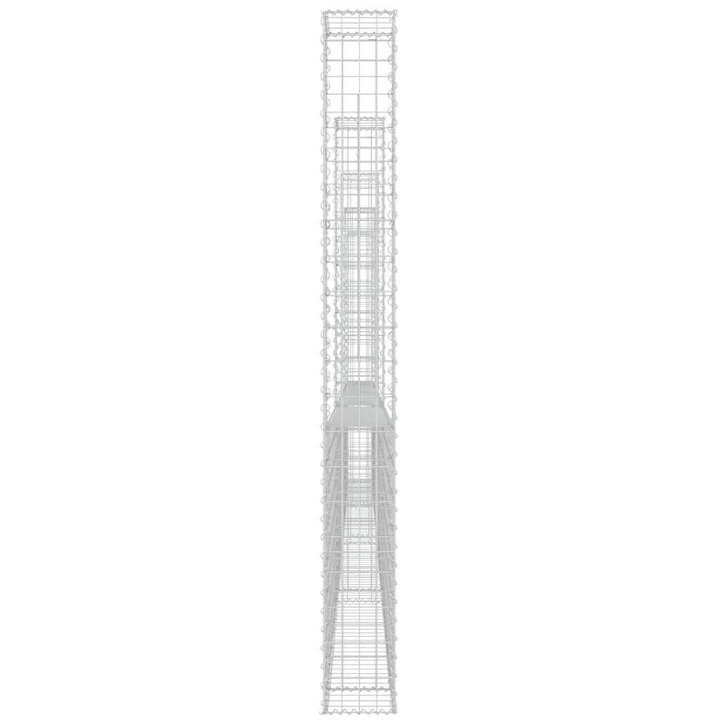 vidaXL U-shape Gabion Basket with 5 Posts Iron 500x20x200 cm