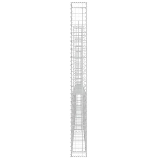vidaXL U-shape Gabion Basket with 5 Posts Iron 500x20x200 cm