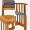 vidaXL Garden Sofa Set with Cushion 3 pcs Brown Solid acacia wood