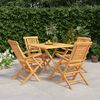 vidaXL 5 Piece Garden Dining Set Solid Wood Teak