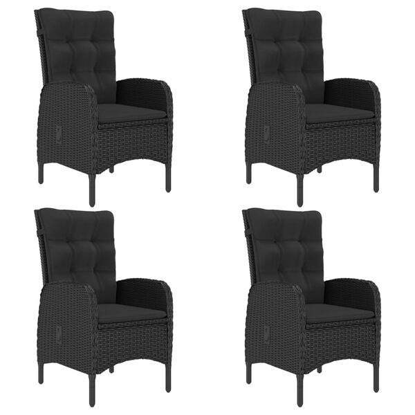 vidaXL 5 Piece Garden Dining Set Black