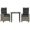 vidaXL 5 Piece Garden Dining Set with Cushions Grey Poly Rattan