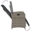 vidaXL Reclining Garden Chairs 2 pcs with Footrest Grey Poly Rattan
