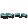 vidaXL 6 Piece Garden Sofa Set with Cushions Black Poly Rattan