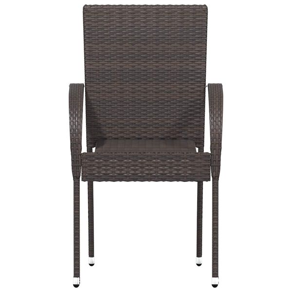 vidaXL Stackable Outdoor Chairs 4 pcs Poly Rattan Brown
