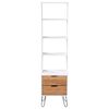 vidaXL Book Cabinet New York White and Light Wood Solid Pine Wood