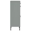 vidaXL Shoe Rack with Metal Legs Grey Solid Wood Pine OSLO