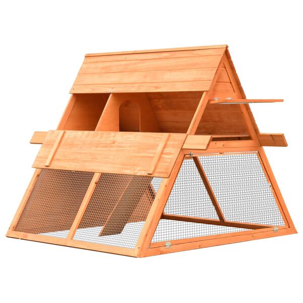 vidaXL Rabbit Hutch Solid Pine & Fir Wood 152x128x108 cm