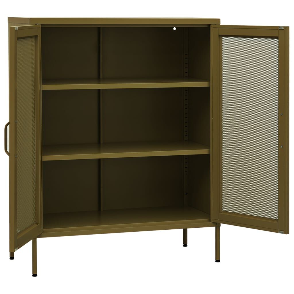 vidaXL Storage Cabinet Olive Green 80x35x101.5 cm Steel