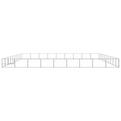 vidaXL Dog Kennel Silver 81 m² Steel