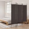 vidaXL 5-Panel Room Divider Brown 200x200 cm Fabric