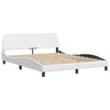 vidaXL Bed Frame with LED without Mattress "Zadar" White 152x203 cm