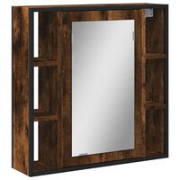 vidaXL Bathroom Mirror Cabinet Smoked Oak 60x16x60 cm Engineered Wood