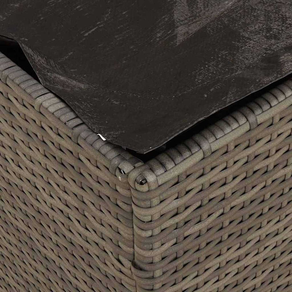 vidaXL Cushion Box with Storage Grey 50 x 50 x 50 cm Poly Rattan