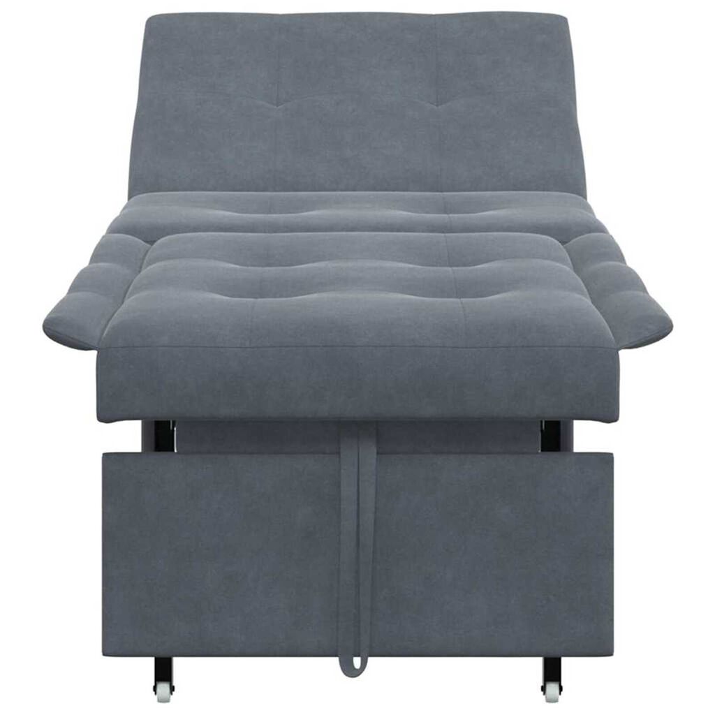 vidaXL Sofa Bed Dark grey 67 x 194 x 38 cm Velvet