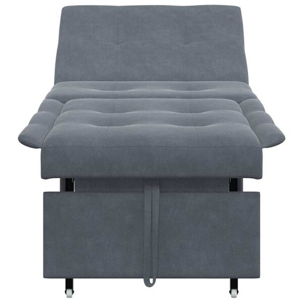 vidaXL Sofa Bed Dark grey 67 x 194 x 38 cm Velvet