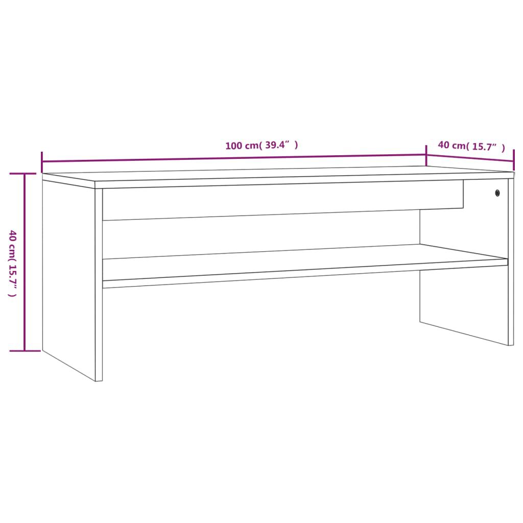vidaXL Coffee Table Smoked Oak 100x40x40 cm Engineered Wood