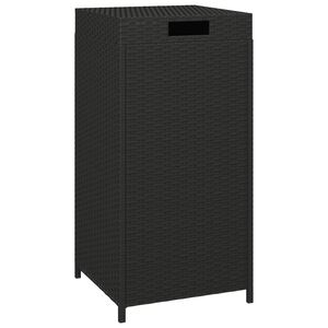vidaXL Trash Bin Black 40x40x80 cm Poly Rattan