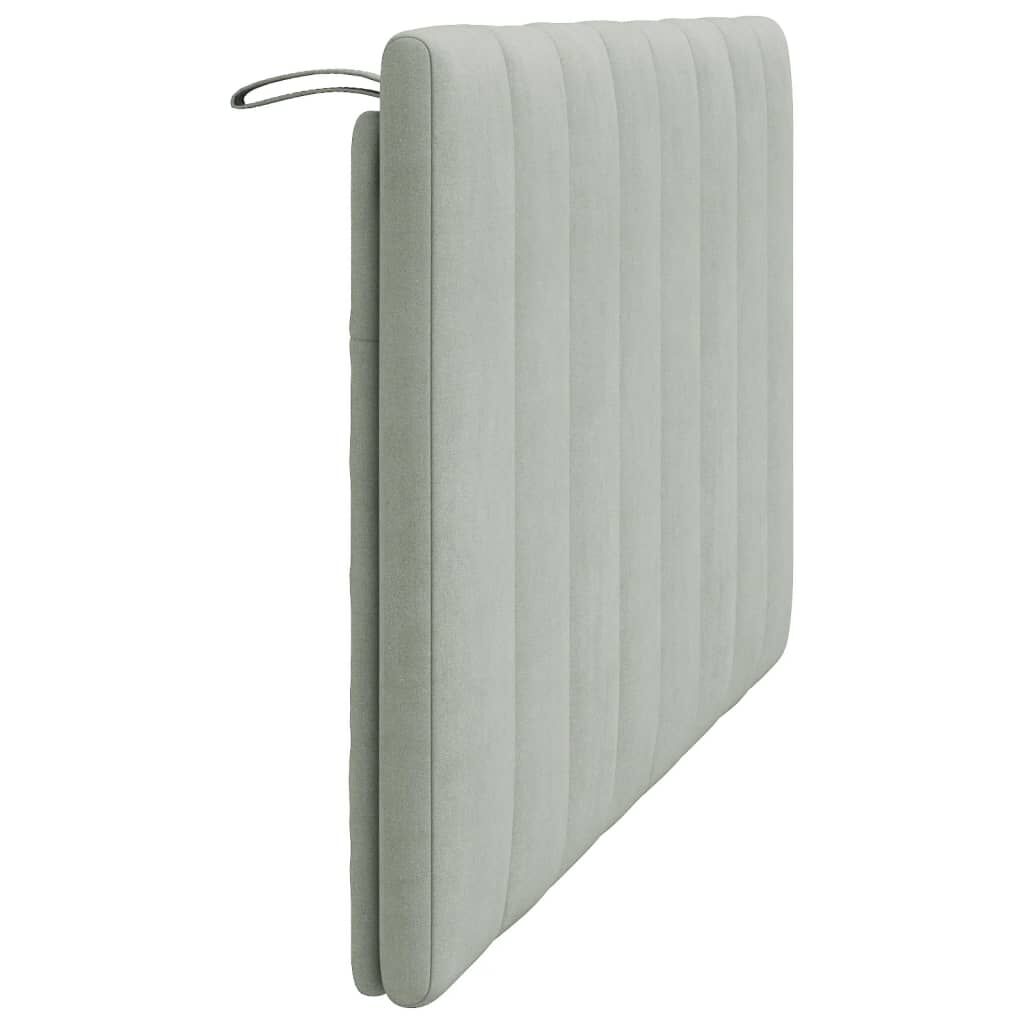 vidaXL Headboard Cushion "Hanko" Light Grey 137 cm Double Velvet
