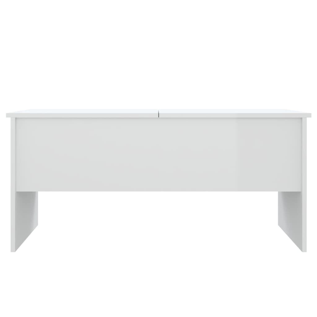 vidaXL Coffee Table High Gloss White 102x50.5x46.5 cm Engineered Wood