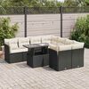vidaXL 9 Piece Garden Sofa Set with Cushions Black Poly Rattan