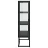 vidaXL Highboard Black 80x35x135 cm Steel and Tempered Glass